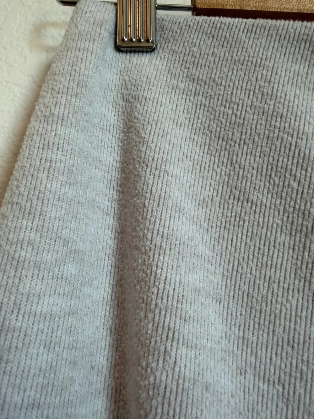 Zara Soft Knit Wide Leg Sweater Pants Oatmeal Beige Pull On Size M - Picture 5 of 8